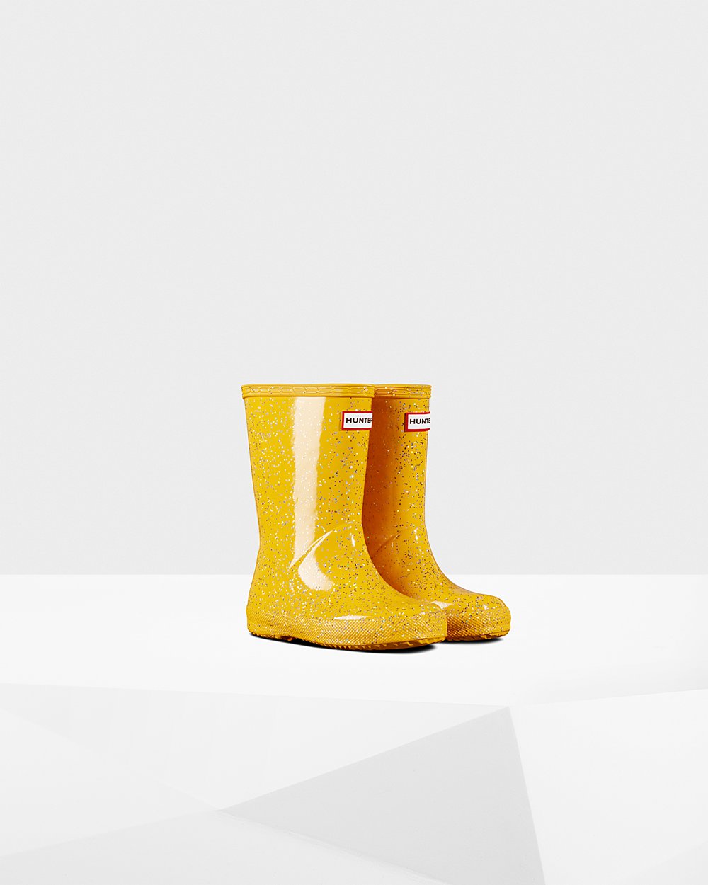 Botas de Lluvia Hunter Niños - Original First Giant Glitter - Amarillos - WRLKGIA-74